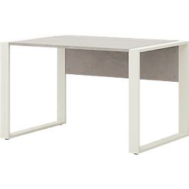 Bureau TEMPIO - l. 1200 x P 800 x H 740 mm - avec support pour guide-câbles - béton/blanc