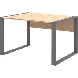 Bureau TEMPIO - l. 1200 x P 800 x H 740 mm - avec support pour guide-câbles - chêne Hickory/anthracite
