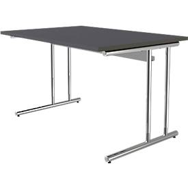 Bureau Toledo, hauteur ajustable, rectangulaire, pieds en C, largeur 1200 mm, anthracite