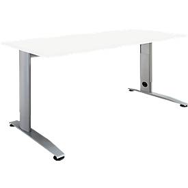 Bureautafel LOGIN - handmatig in hoogte verstelbaar - C-poot - B 1200 x D 800 x H 660-820 mm - wit - ons merk Schäfer Shop Select