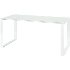 Bureautafel MONTERIA, rechthoek, slede onderstel, B 1600 x D 800 mm, wit