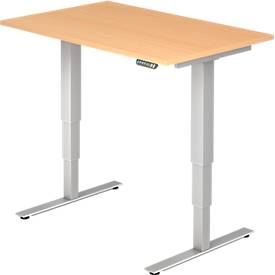 Bureautafel ULM, elektrisch, in hoogte verstelbaar, B 1200 mm, beukenpatroon