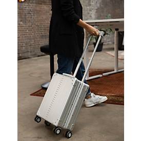 Business Koffer actiCase, mit Rollen, 21,5 l, B 370 x T 190 x H 560 mm, Aluminium, silber