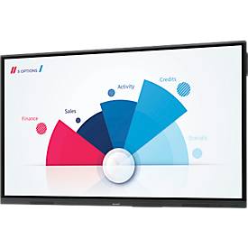 Business Monitor Sharp PN-L652B, Precision-Touch-Technologie, 65',3840 x 2160 px, HDMI/VGA/USB/LAN, 2 x 10 W, BYOD, integrierter Android-PC