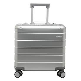 Business Trolley Alumaxx Gravity, Hauptfach, herausnehmbares Fächerfach, Teleskopgriff, abschließbar, B 440 x T 225 x H 420 mm, Aluminium, silber