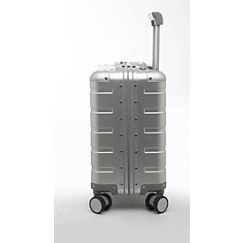 Business Trolley Alumaxx Gravity, Hauptfach, herausnehmbares Fächerfach, Teleskopgriff, abschließbar, B 440 x T 225 x H 420 mm, Aluminium, silber