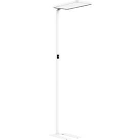 Butler LED-staanlamp, 80 W, 8800 lm, 4000 K, geschikt voor beeldschermwerkplekken, directe/indirecte lichtverdeling, traploos dimbaar, bewegingssensor, wit