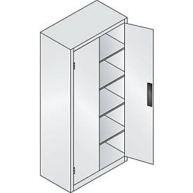 C+P Akkuladeschrank Basic mit Vollblechtüren, H 1950 x B 930 x T 500 mm, Lichtgrau