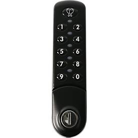 C+P Elektronisches Zahlenschloss, Vierstellige Zahlenkombination, Eurolocks 3780, schwarz