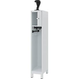 C+P Feuerwehrspind Evolo, Modell YOUNGSTER, 1 Abteil, H 1630 x B 300 x T 500 mm, Füße, lichtgrau RAL 7035