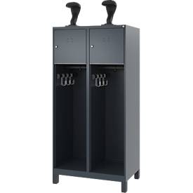 C+P Feuerwehrspind Evolo, Modell YOUNGSTER, 2 Abteile, H 1630 x B 800 x T 500 mm, Füße, anthrazitgrau RAL 7061