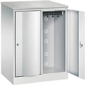 C+P Garderobenschrank Resisto, 2 Abteile, 2 Fächer, B 772 x T 540 x H 1077 mm, Lichtgrau
