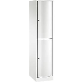 C+P Garderobenspind Resisto, 1 Abteil, 2 Fächer, B 396 x T 540 x H 1950 mm, Verkehrsweiß