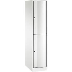C+P Garderobenspind Resisto, 1 Abteil, 2 Fächer, B 396 x T 640 x H 1950 mm, Verkehrsweiß