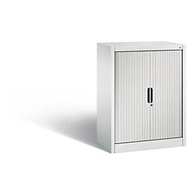 C + P Rollladenschrank Omnispace, 2 OH, abschließbar, B 800 x T 420 x H 1030 mm, Stahl/Kunststoff, lichtgrau