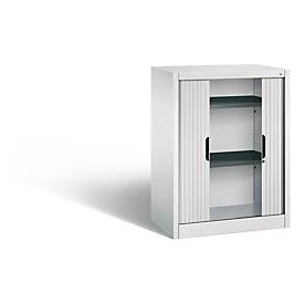 C + P Rollladenschrank Omnispace, 2 OH, abschließbar, B 800 x T 420 x H 1030 mm, Stahl/Kunststoff, lichtgrau
