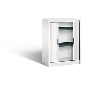 C + P Rollladenschrank Omnispace, 2 OH, abschließbar, B 800 x T 420 x H 1030 mm, Stahl/Kunststoff, verkehrsweiß