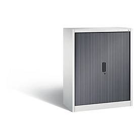 C + P Rollladenschrank Omnispace, 3 OH, abschließbar, B 1000 x T 420 x H 1230 mm, Stahl/Kunststoff, lichtgrau/schwarzgrau