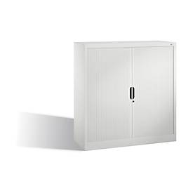 C + P Rollladenschrank Omnispace, 3 OH, abschließbar, B 1200 x T 420 x H 1230 mm, Stahl/Kunststoff, lichtgrau
