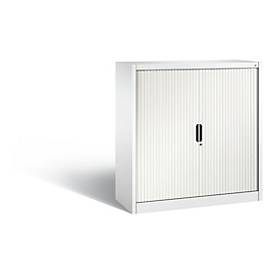 C + P Rollladenschrank Omnispace, 3 OH, abschließbar, B 1200 x T 420 x H 1230 mm, Stahl/Kunststoff, Verkehrsweiß