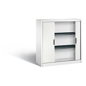 C + P Rollladenschrank Omnispace, 3 OH, abschließbar, B 1200 x T 420 x H 1230 mm, Stahl/Kunststoff, Verkehrsweiß