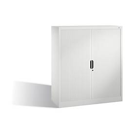 C + P Rollladenschrank Omnispace, 3 OH, abschließbar, B 1200 x T 420 x H 1345 mm, Stahl/Kunststoff, lichtgrau