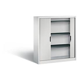 C + P Rollladenschrank Omnispace, 3 OH, abschließbar, B 1200 x T 420 x H 1345 mm, Stahl/Kunststoff, lichtgrau