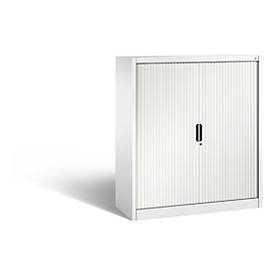 C + P Rollladenschrank Omnispace, 3 OH, abschließbar, B 1200 x T 420 x H 1345 mm, Stahl/Kunststoff, verkehrsweiß