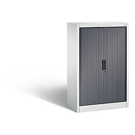 C + P Rollladenschrank Omnispace, 3 OH, abschließbar, B 800 x T 420 x H 1230 mm, Stahl/Kunststoff, lichtgrau/schwarzgrau