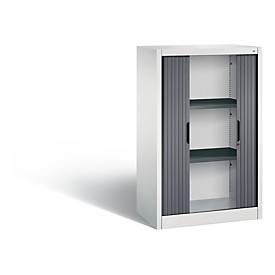 C + P Rollladenschrank Omnispace, 3 OH, abschließbar, B 800 x T 420 x H 1230 mm, Stahl/Kunststoff, lichtgrau/schwarzgrau