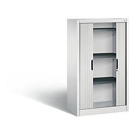 C + P Rollladenschrank Omnispace, 3 OH, abschließbar, B 800 x T 420 x H 1345 mm, Stahl/Kunststoff, lichtgrau