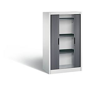 C + P Rollladenschrank Omnispace, 3 OH, abschließbar, B 800 x T 420 x H 1345 mm, Stahl, lichtgrau/schwarzgrau