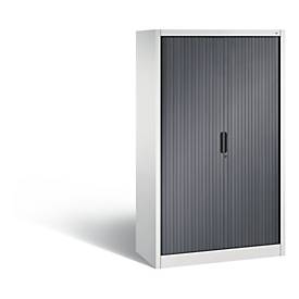 C + P Rollladenschrank Omnispace, 4 OH, abschließbar, B 1000 x T 420 x H 1660 mm, Stahl/Kunststoff, lichtgrau/schwarzgrau