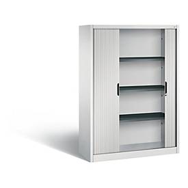 C + P Rollladenschrank Omnispace, 4 OH, abschließbar, B 1200 x T 420 x H 1660 mm, Stahl/Kunststoff, lichtgrau