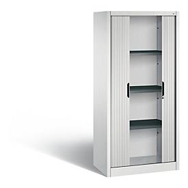 C + P Rollladenschrank Omnispace, 4 OH, abschließbar, B 800 x T 420 x H 1660 mm, Stahl/Kunststoff, lichtgrau