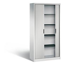 C + P Rollladenschrank Omnispace, 5 OH, abschließbar, B 1000 x T 420 x H 1980 mm, Stahl/Kunststoff, lichtgrau