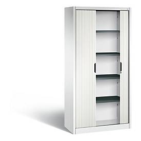 C + P Rollladenschrank Omnispace, 5 OH, abschließbar, B 1000 x T 420 x H 1980 mm, Stahl/Kunststoff, verkehrsweiß