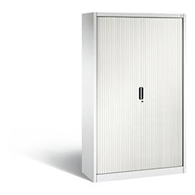 C + P Rollladenschrank Omnispace, 5 OH, abschließbar, B 1200 x T 420 x H 1980 mm, Stahl/Kunststoff, weiß