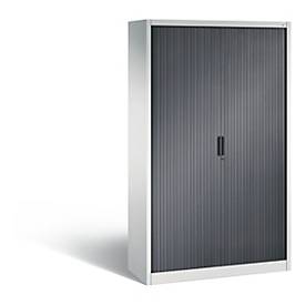 C + P Rollladenschrank Omnispace, 5 OH, abschließbar, B 1200 x T 420 x H 1980 mm, Stahl, lichtgrau/schwarzgrau