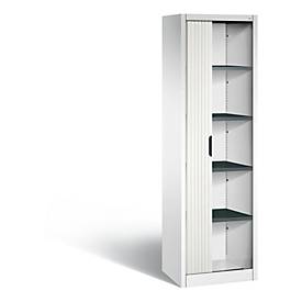 C + P Rollladenschrank Omnispace, 5 OH, abschließbar, B 600 x T 420 x H 1980 mm, Stahl/Kunststoff, verkehrsweiß