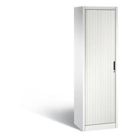 C + P Rollladenschrank Omnispace, 5 OH, abschließbar, B 600 x T 420 x H 1980 mm, Stahl/Kunststoff, verkehrsweiß