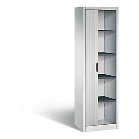 C + P Rollladenschrank Omnispace, 5 OH, abschließbar, B 600 x T 420 x H 1980 mm, Stahl, lichtgrau