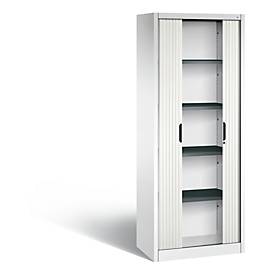 C + P Rollladenschrank Omnispace, 5 OH, abschließbar, B 800 x T 420 x H 1980 mm, Stahl/Kunststoff, verkehrsweiß