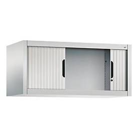 C + P Rollladenschrank Omnispace, abschließbar, B 1000 x T 420 x H 450 mm, Stahl/Kunststoff, lichtgrau