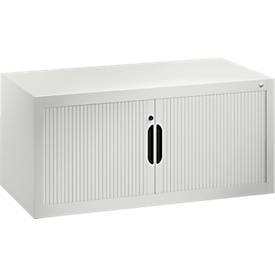 C + P Rollladenschrank Omnispace, abschließbar, B 1000 x T 420 x H 450 mm, Stahl/Kunststoff, lichtgrau
