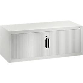 C + P Rollladenschrank Omnispace, abschließbar, B 1200 x T 420 x H 450 mm, Stahl/Kunststoff, lichtgrau
