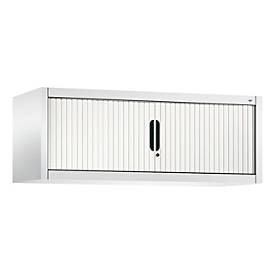 C + P Rollladenschrank Omnispace, abschließbar, B 1200 x T 420 x H 450 mm, Stahl/Kunststoff, verkehrsweiß