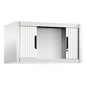 C + P Rollladenschrank Omnispace, abschließbar, B 800 x T 420 x H 450 mm, Stahl/Kunststoff, weiß