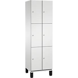 C+P Schließfachschrank Cambio, 6 Fächer, auf Füßen, 1980x600x525mm