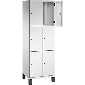 C+P Schließfachschrank Cambio, 6 Fächer, auf Füßen, 1980x600x525mm